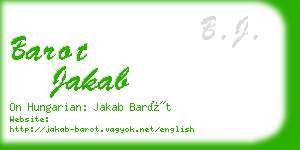 barot jakab business card